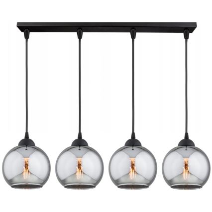 Brilagi - Pendelleuchte an Kabel DIOR 4xE27/60W/230V schwarz/rauchgrau