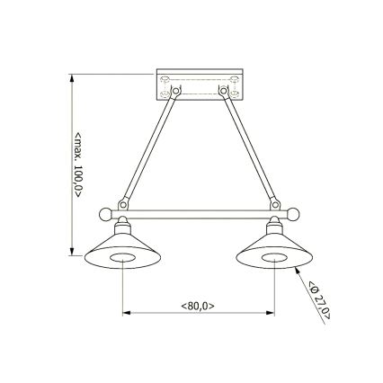 BRILAGI - Pendelleuchte an Kabel FORGE 2xE27/60W/230V braun