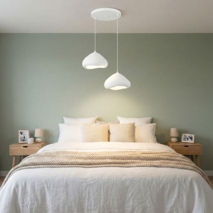 Brilagi - Pendelleuchte an Kabel LORA 2xE27/40W/230V Ø 45 cm weiß