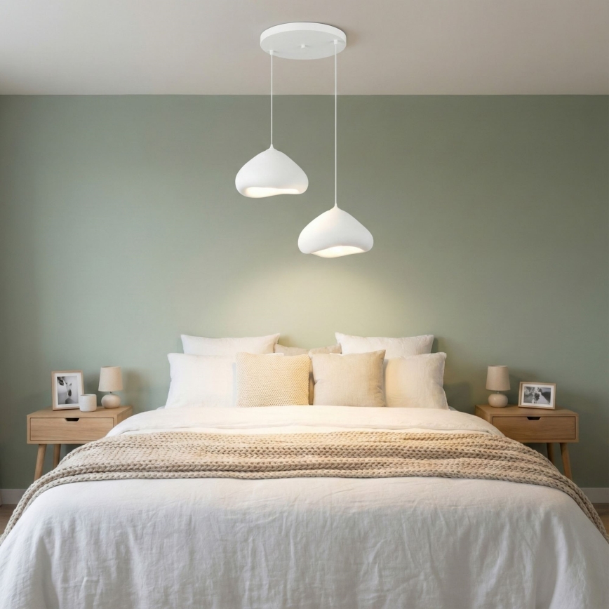 Brilagi - Pendelleuchte an Kabel LORA 2xE27/40W/230V Ø 45 cm weiß