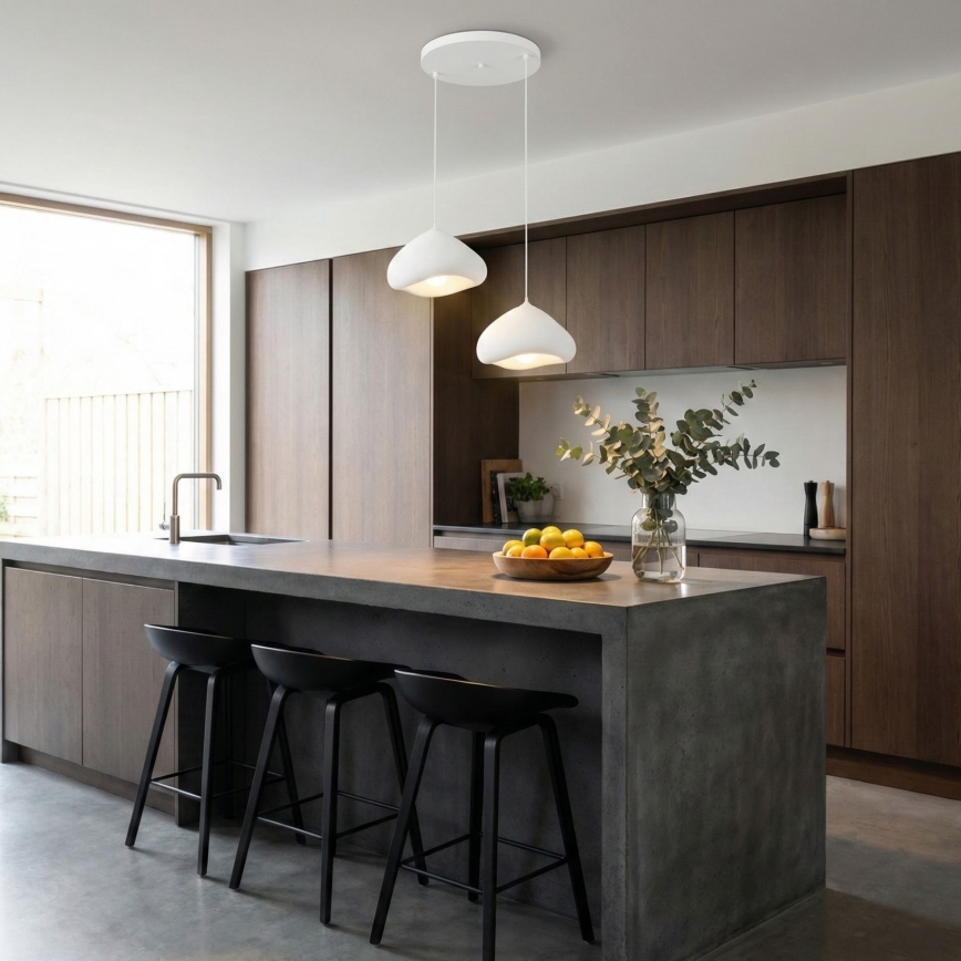 Brilagi - Pendelleuchte an Kabel LORA 2xE27/40W/230V Ø 45 cm weiß