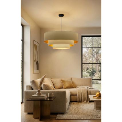 Brilagi - Pendelleuchte an Kabel LUNETA 3xE27/60W/230V Ø 80 cm creme/gold