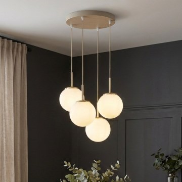 Brilagi - Pendelleuchte an Kabel MILO ECRU 4xE27/60W/230V beige/gold