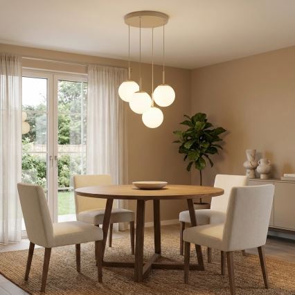 Brilagi - Pendelleuchte an Kabel MILO ECRU 4xE27/60W/230V beige/gold