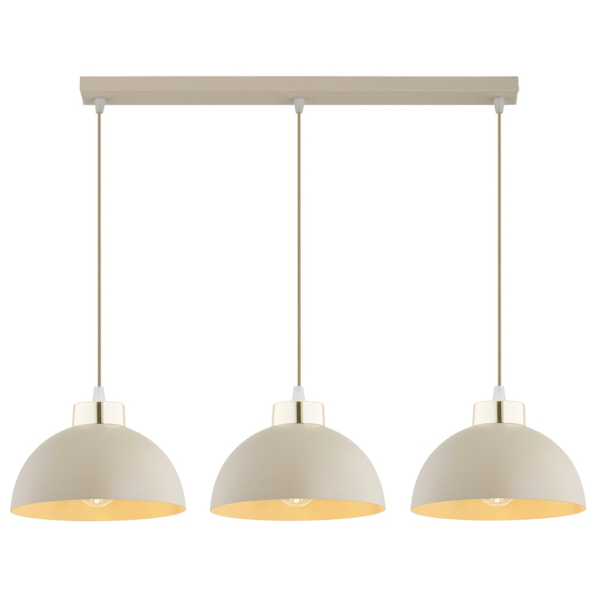 Brilagi - Pendelleuchte an Kabel MOON 3xE27/60W/230V beige/gold