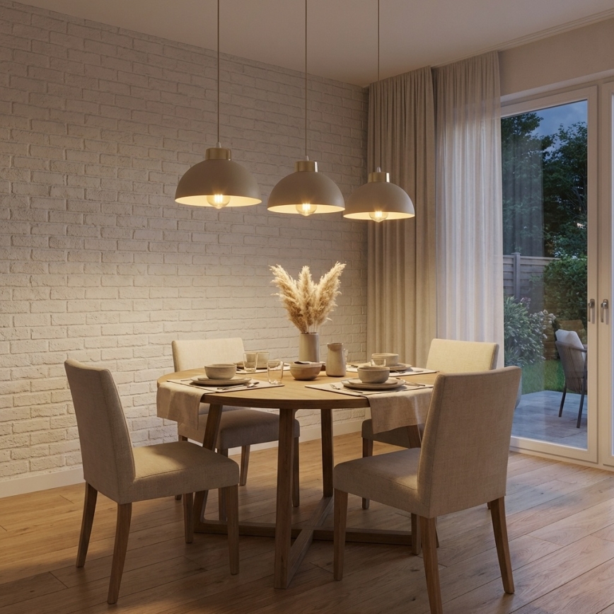 Brilagi - Pendelleuchte an Kabel MOON 3xE27/60W/230V beige/gold