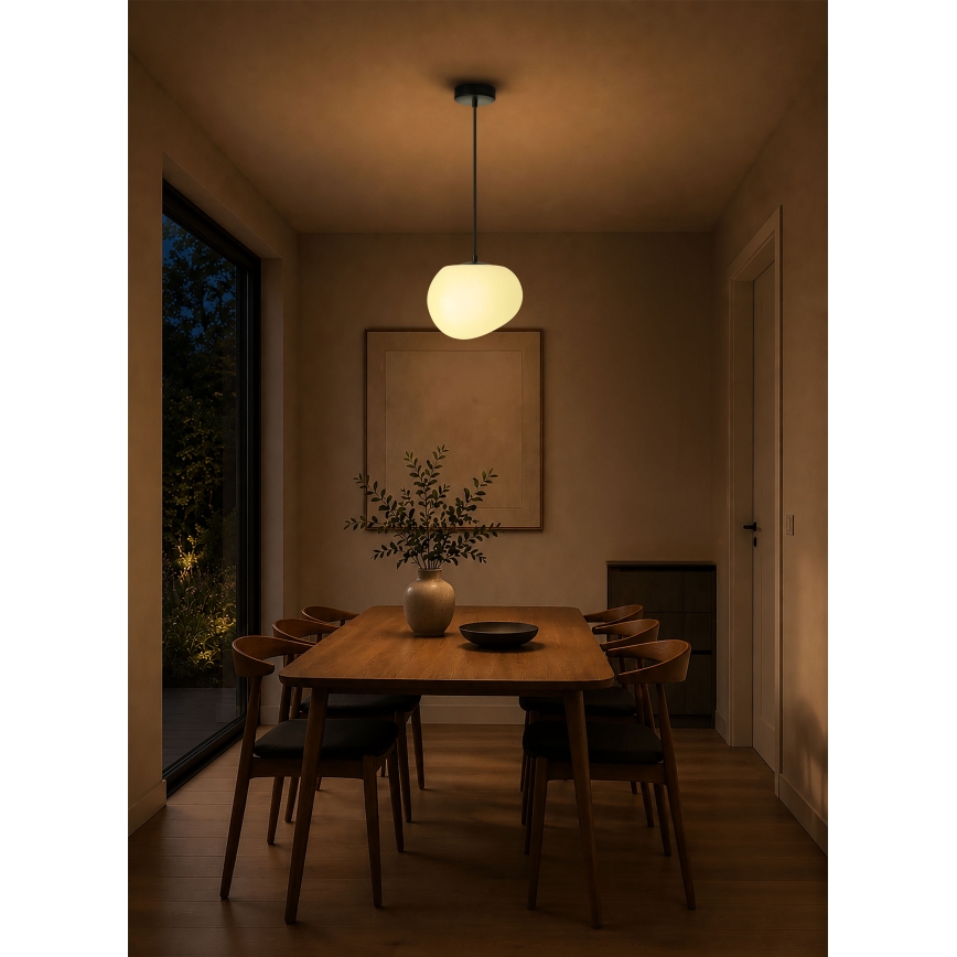 BRILAGI - Pendelleuchte an Kabel PEBBLES 1xE27/40W/230V Ø 20 cm schwarz