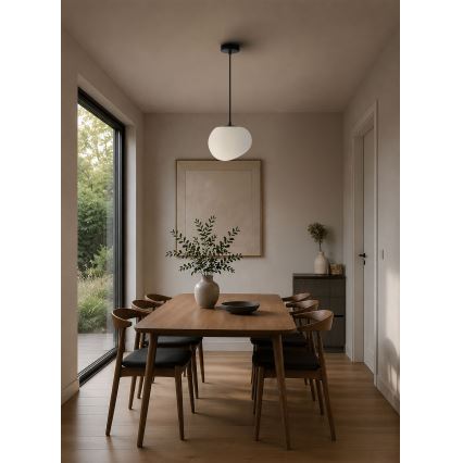 BRILAGI - Pendelleuchte an Kabel PEBBLES 1xE27/40W/230V Ø 20 cm schwarz