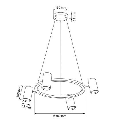 Brilagi - Pendelleuchte an Kabel SELE 4xGU10/30W/230V weiß