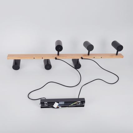 BRILAGI - Pendelleuchte an Kabel SELE 6xGU10/30W/230V schwarz/Eiche-Dekor