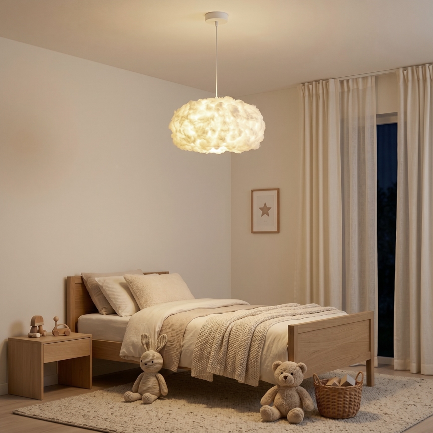 Brilagi - Pendelleuchte an Kabel SOLEAIR 1xE27/60W/230V Ø 45 cm weiß
