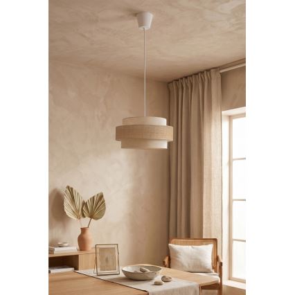 Brilagi - Pendelleuchte an Kabel SPACE 1xE27/60W/230V Ø 40 cm beige/creme