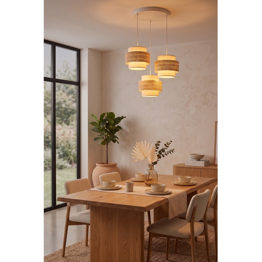 Brilagi - Pendelleuchte an Kabel SPACE 3x E27, max. 60 W, 230 V, Ø 40 cm, beige/cremefarben