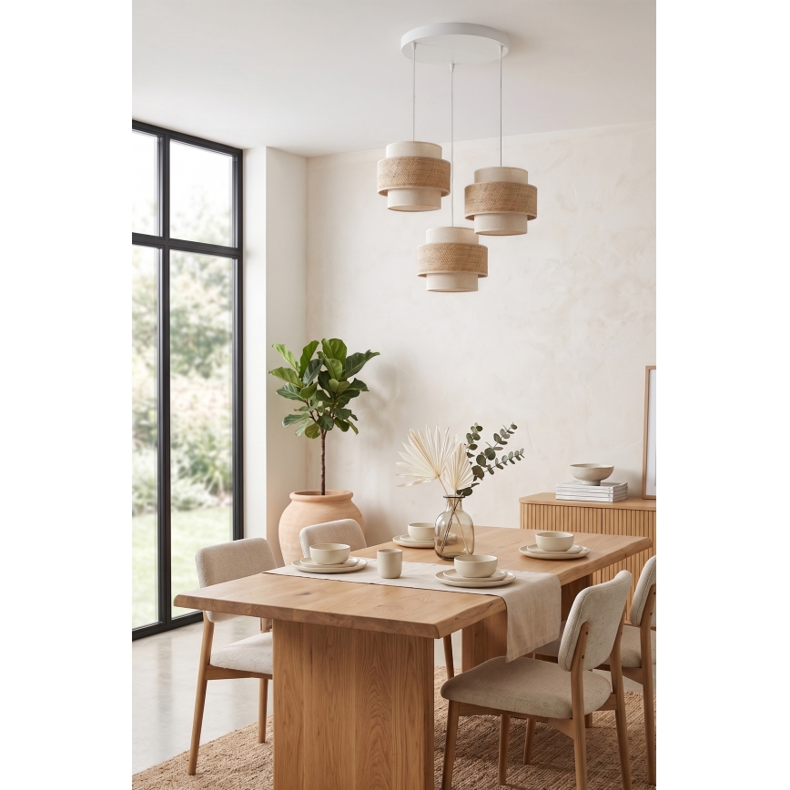 Brilagi - Pendelleuchte an Kabel SPACE 3x E27, max. 60 W, 230 V, Ø 40 cm, beige/cremefarben
