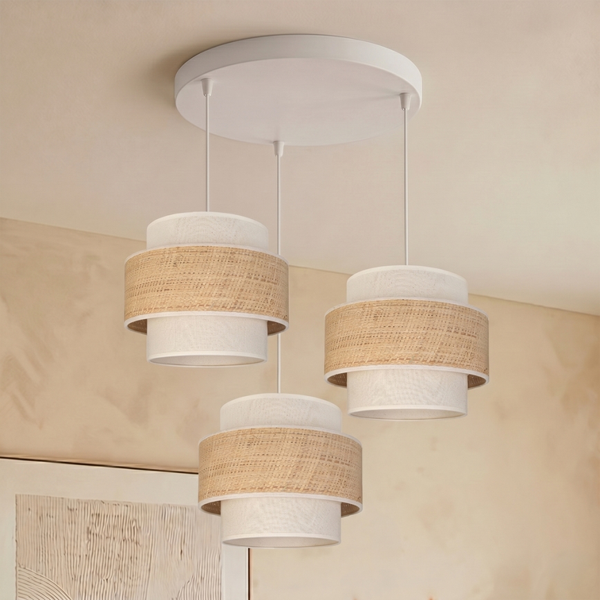 Brilagi - Pendelleuchte an Kabel SPACE 3x E27, max. 60 W, 230 V, Ø 40 cm, beige/cremefarben