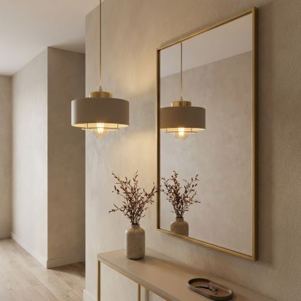 Brilagi - Pendelleuchte an Kabel SPRING 1xE27/60W/230V Ø 20 cm beige/gold