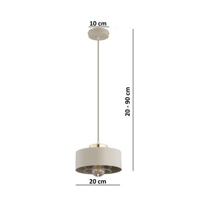 Brilagi - Pendelleuchte an Kabel SPRING 1xE27/60W/230V Ø 20 cm beige/gold
