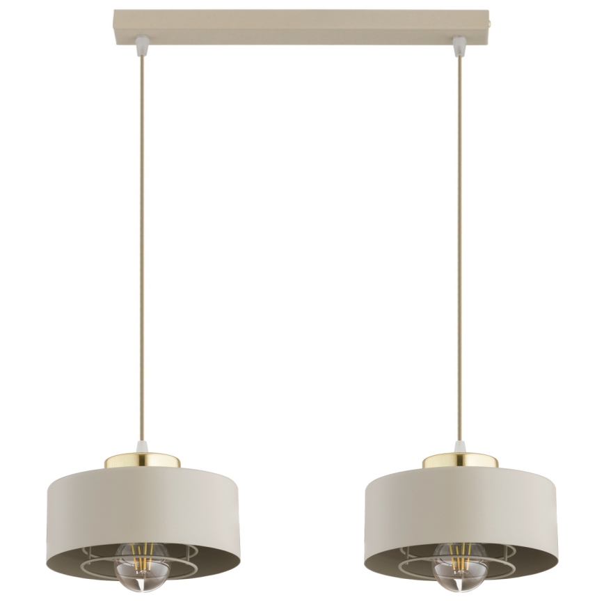 Brilagi - Pendelleuchte an Kabel SPRING 2xE27/60W/230V beige/gold