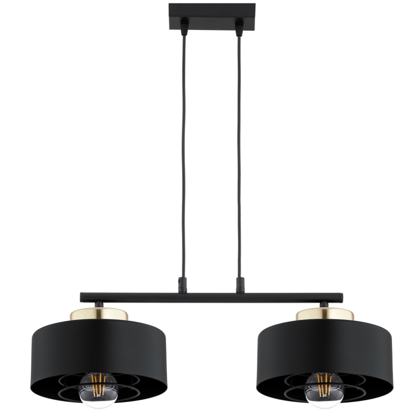 Brilagi - Pendelleuchte an Kabel SPRING 2xE27/60W/230V schwarz/gold