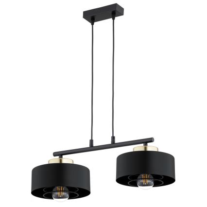 Brilagi - Pendelleuchte an Kabel SPRING 2xE27/60W/230V schwarz/gold