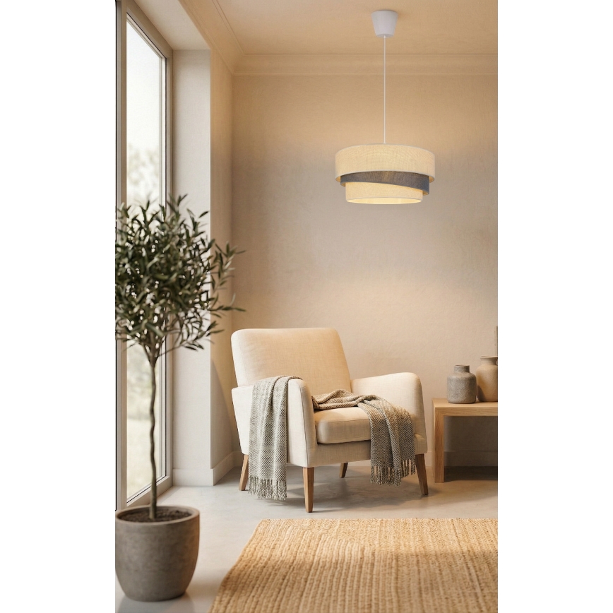 Brilagi - Pendelleuchte an Kabel TRIO 1xE27/60W/230V Ø 40 cm creme/grau