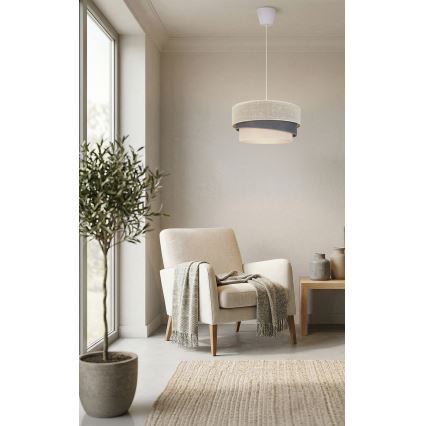 Brilagi - Pendelleuchte an Kabel TRIO 1xE27/60W/230V Ø 40 cm creme/grau