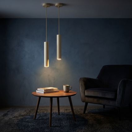 Brilagi - Pendelleuchte an Kabel TUBE 1xGU10/15W/230V beige/gold