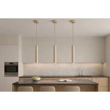Brilagi - Pendelleuchte an Kabel TUBE 1xGU10/15W/230V beige/gold