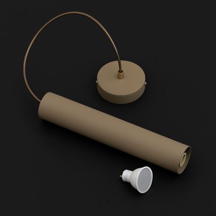 Brilagi - Pendelleuchte an Kabel TUBE 1xGU10/15W/230V beige/gold