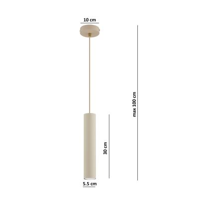 Brilagi - Pendelleuchte an Kabel TUBE 1xGU10/15W/230V beige/gold