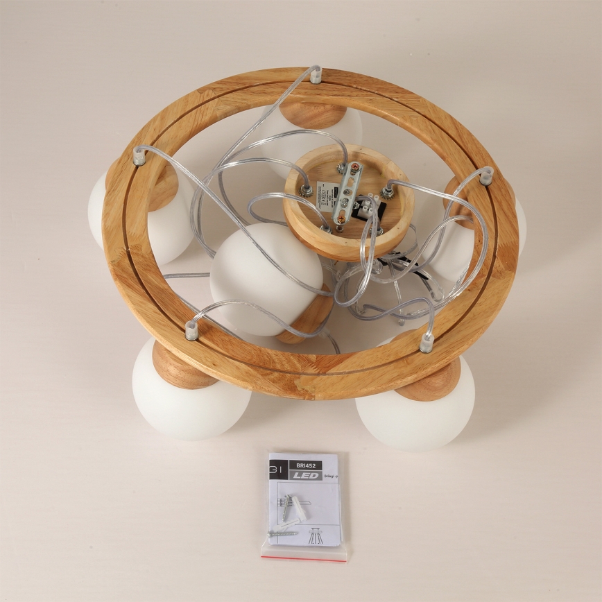 Brilagi - Pendelleuchte an Kabel VISBY WOOD 6xE27/60W/230V Ø 58 cm Holz