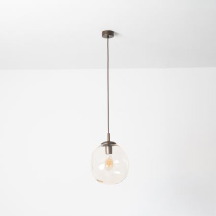 BRILAGI - Pendelleuchte mit Kabel VULCANO 1xE27/15W/230V Ø 25 cm Bronze/rauchiges Beige