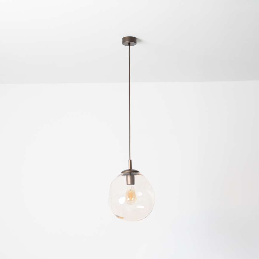 BRILAGI - Pendelleuchte mit Kabel VULCANO 1xE27/15W/230V Ø 25 cm Bronze/rauchiges Beige