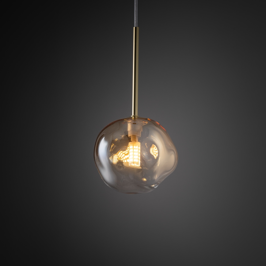 Brilagi - Pendelleuchte an Kabel VULCANO 1xG9/8W/230V gold/rauchiges Beige