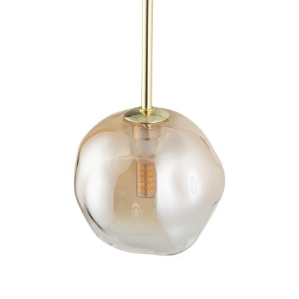 Brilagi - Pendelleuchte an Kabel VULCANO 1xG9/8W/230V gold/rauchiges Beige
