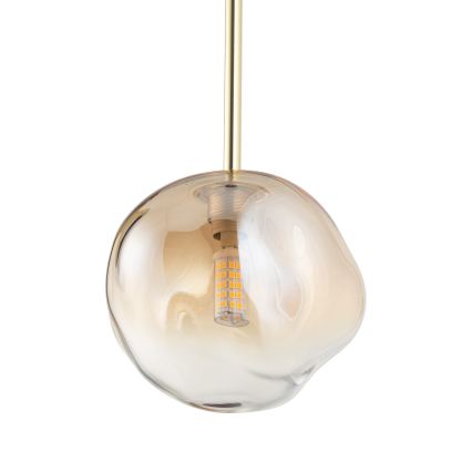 Brilagi - Pendelleuchte an Kabel VULCANO 1xG9/8W/230V gold/rauchiges Beige