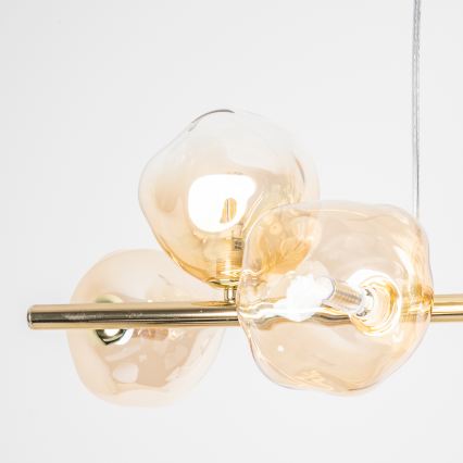 BRILAGI - Pendelleuchte an Kabel VULCANO 7xG9/8W/230V goldfarben/rauchbeige