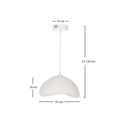 Brilagi - Pendelleuchte an Kabel WABI SABI 1xE27/40W/230V Ø 33 cm weiß