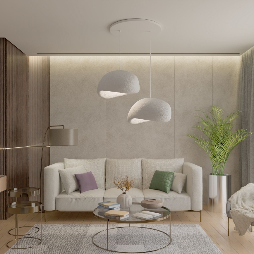 Brilagi - Pendelleuchte an Kabel WABI SABI 2xE27/40W/230V Durchmesser 60 cm weiß