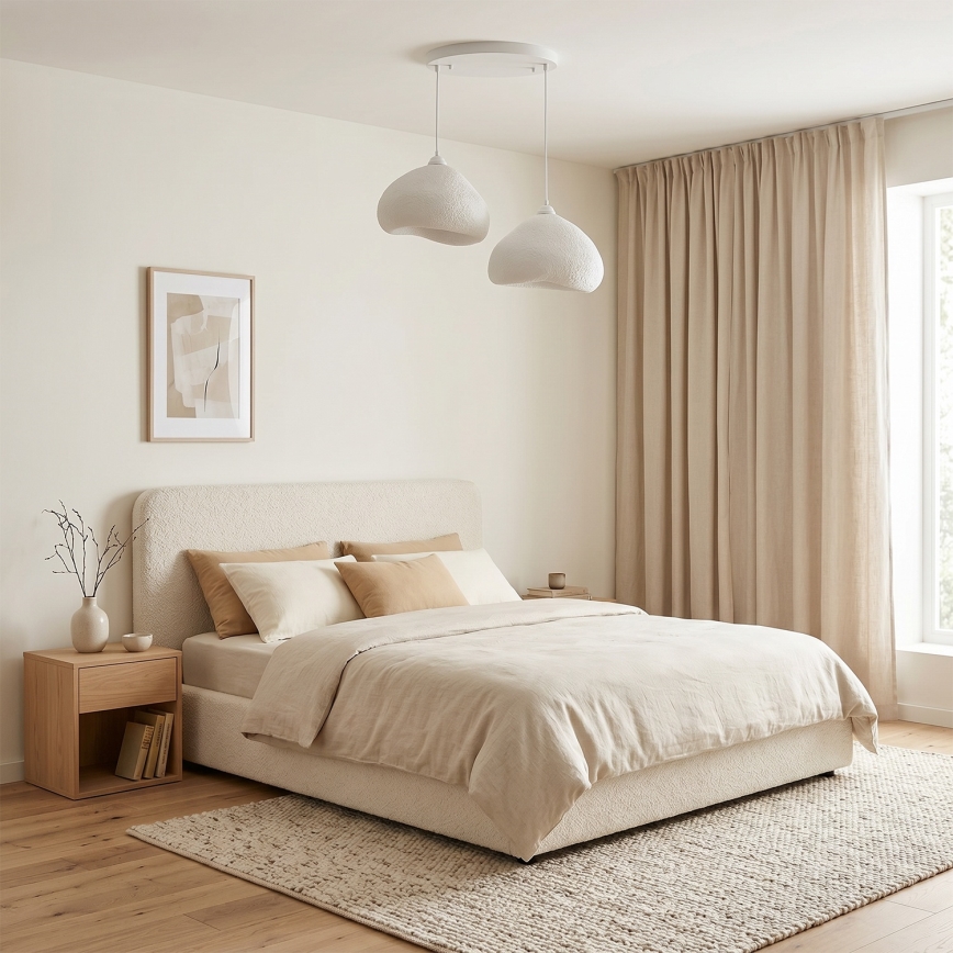 Brilagi - Pendelleuchte an Kabel WABI SABI 2xE27/40W/230V Ø 45 cm weiß