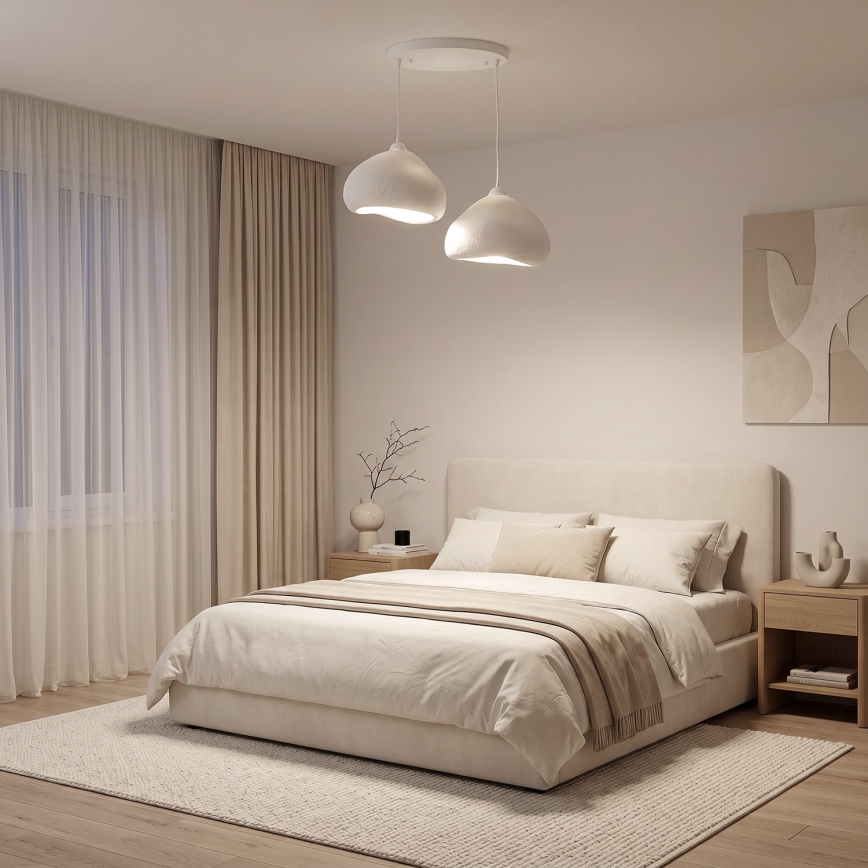 Brilagi - Pendelleuchte an Kabel WABI SABI 2xE27/40W/230V Ø 45 cm weiß