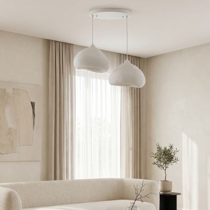 Brilagi - Pendelleuchte an Kabel WABI SABI 2xE27/40W/230V Ø 45 cm weiß