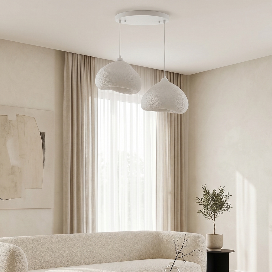 Brilagi - Pendelleuchte an Kabel WABI SABI 2xE27/40W/230V Ø 45 cm weiß