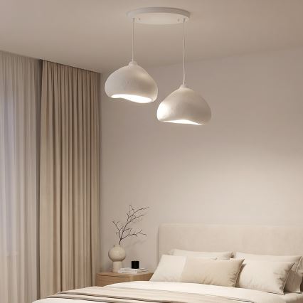 Brilagi - Pendelleuchte an Kabel WABI SABI 2xE27/40W/230V Ø 45 cm weiß
