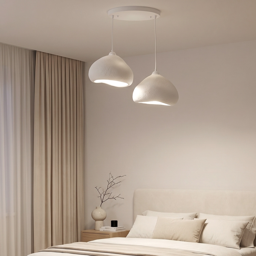 Brilagi - Pendelleuchte an Kabel WABI SABI 2xE27/40W/230V Ø 45 cm weiß