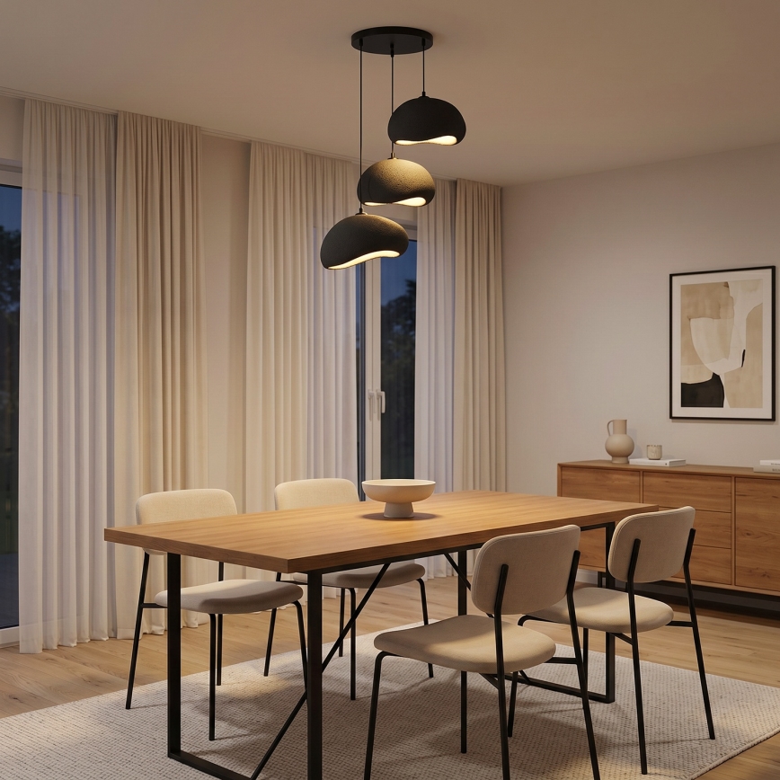 Brilagi - Pendelleuchte an Kabel WABI SABI 3xE27/40W/230V Ø 60 cm schwarz