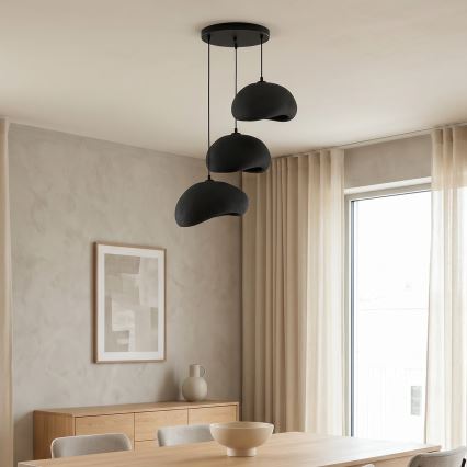 Brilagi - Pendelleuchte an Kabel WABI SABI 3xE27/40W/230V Ø 60 cm schwarz