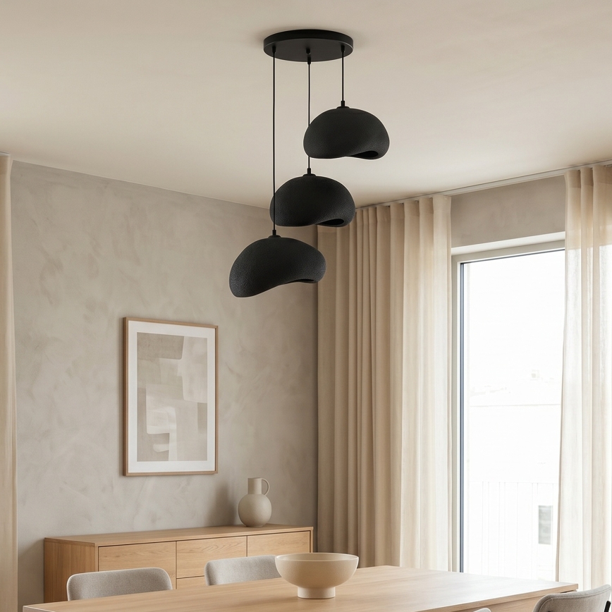 Brilagi - Pendelleuchte an Kabel WABI SABI 3xE27/40W/230V Ø 60 cm schwarz