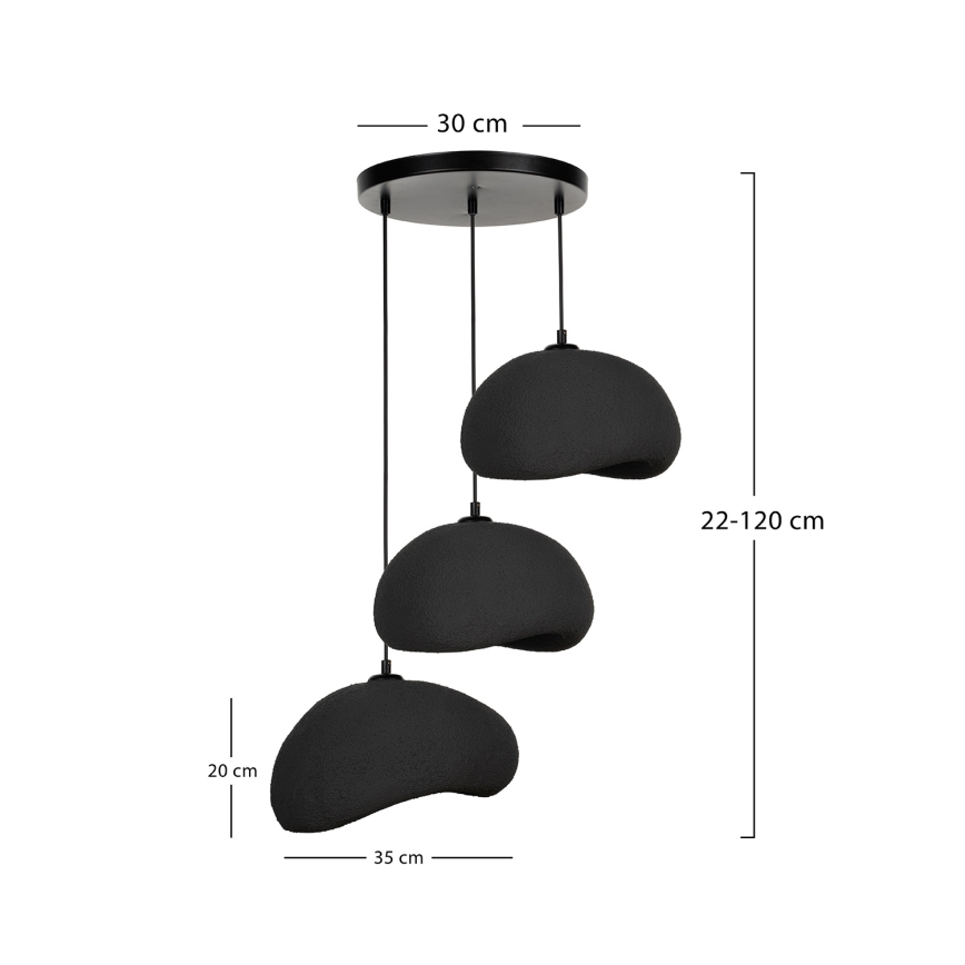 Brilagi - Pendelleuchte an Kabel WABI SABI 3xE27/40W/230V Ø 60 cm schwarz