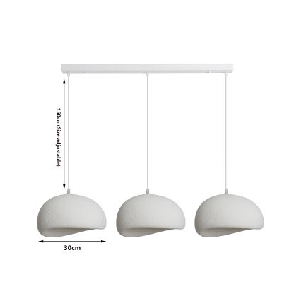 BRILAGI - Pendelleuchte an Kabel WABI SABI 3xE27/60W/230V weiß